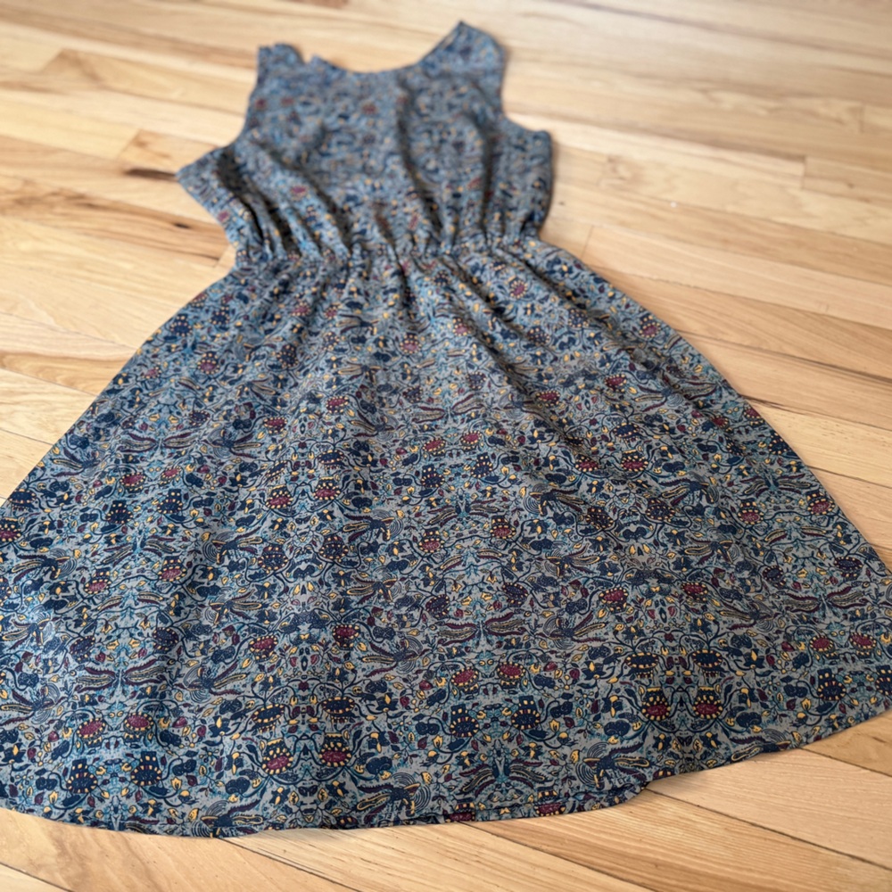 Last chance 🌻Everly Gray and Blue Maxi A-line Dress for Casual Occasions Size Sm